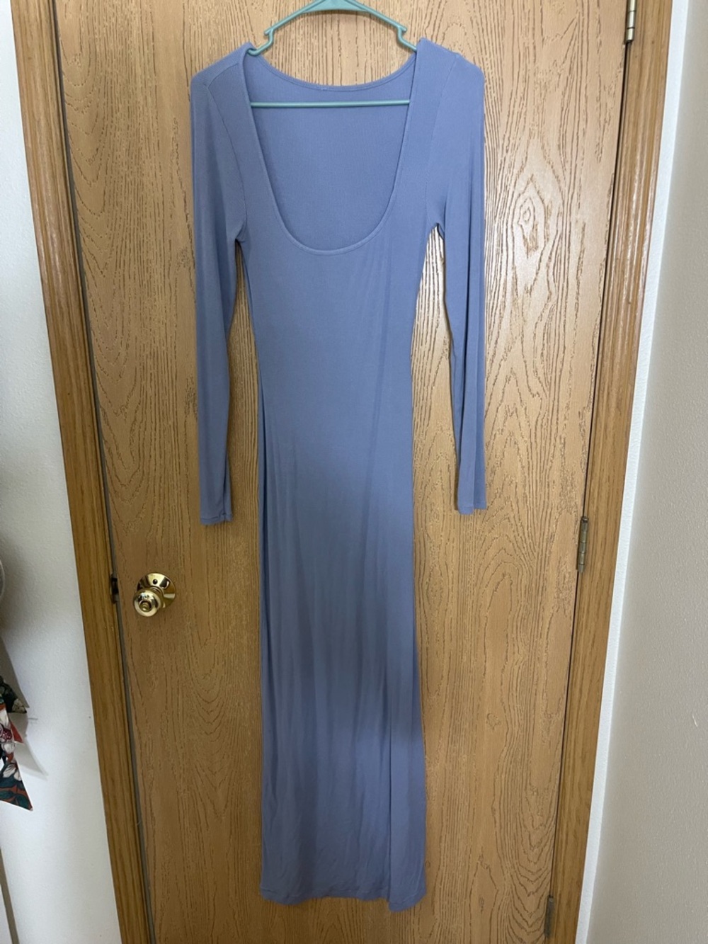 SKIMS Scoop Neck Long Sleeve Maxi Dress - Lavender